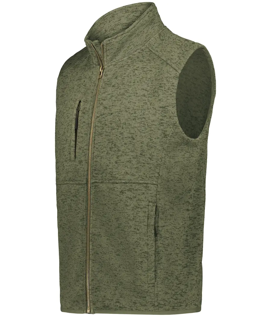Holloway Alpine Sweater Fleece Vest in Olive Heather