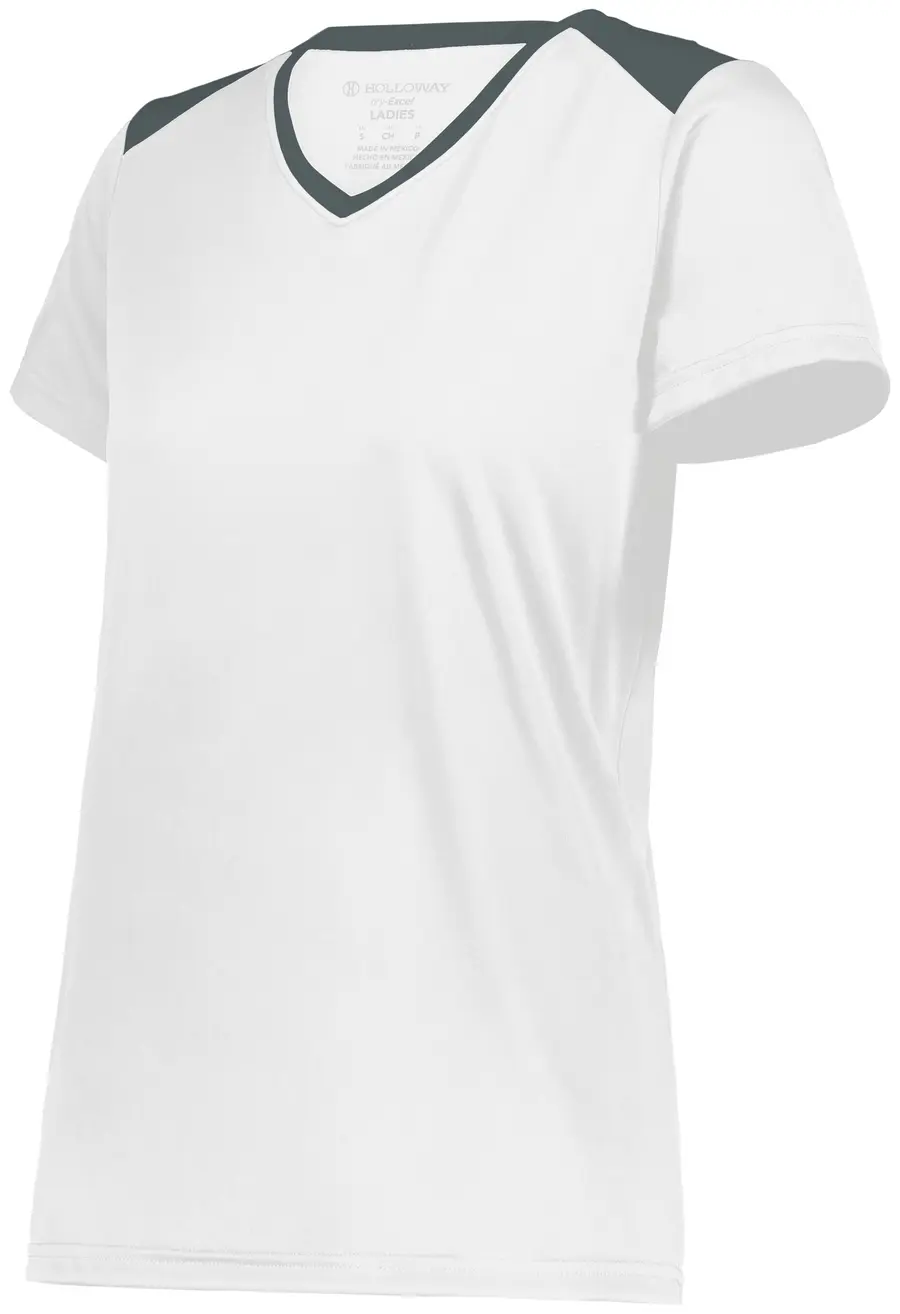 Holloway Ladies Momentum Team Tee in White/Iron