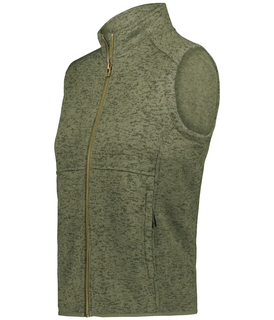 Holloway Ladies Alpine Sweater Fleece Vest in Olive Heather