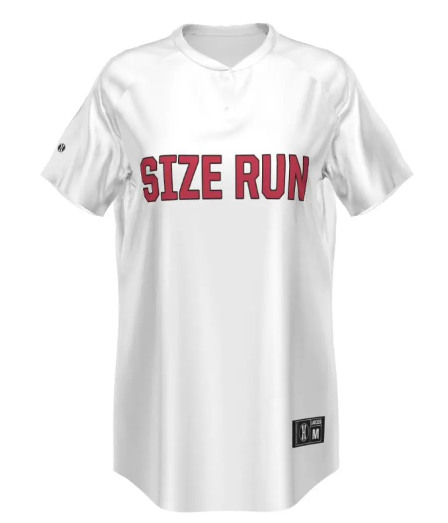 Holloway Ladies Freestyle Sublimated 2-Button Baseball Jersey in White