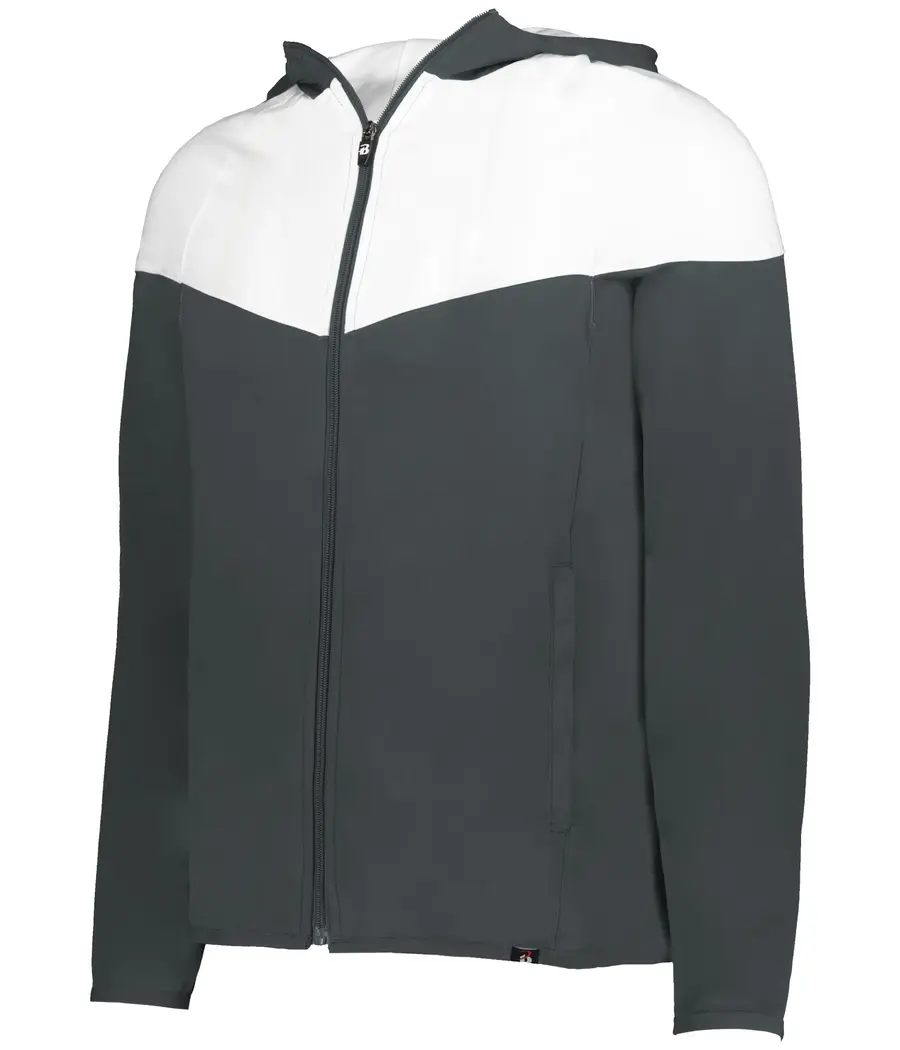 Badger Sport Sprint Outer Core Youth Jacket in Graphite/White