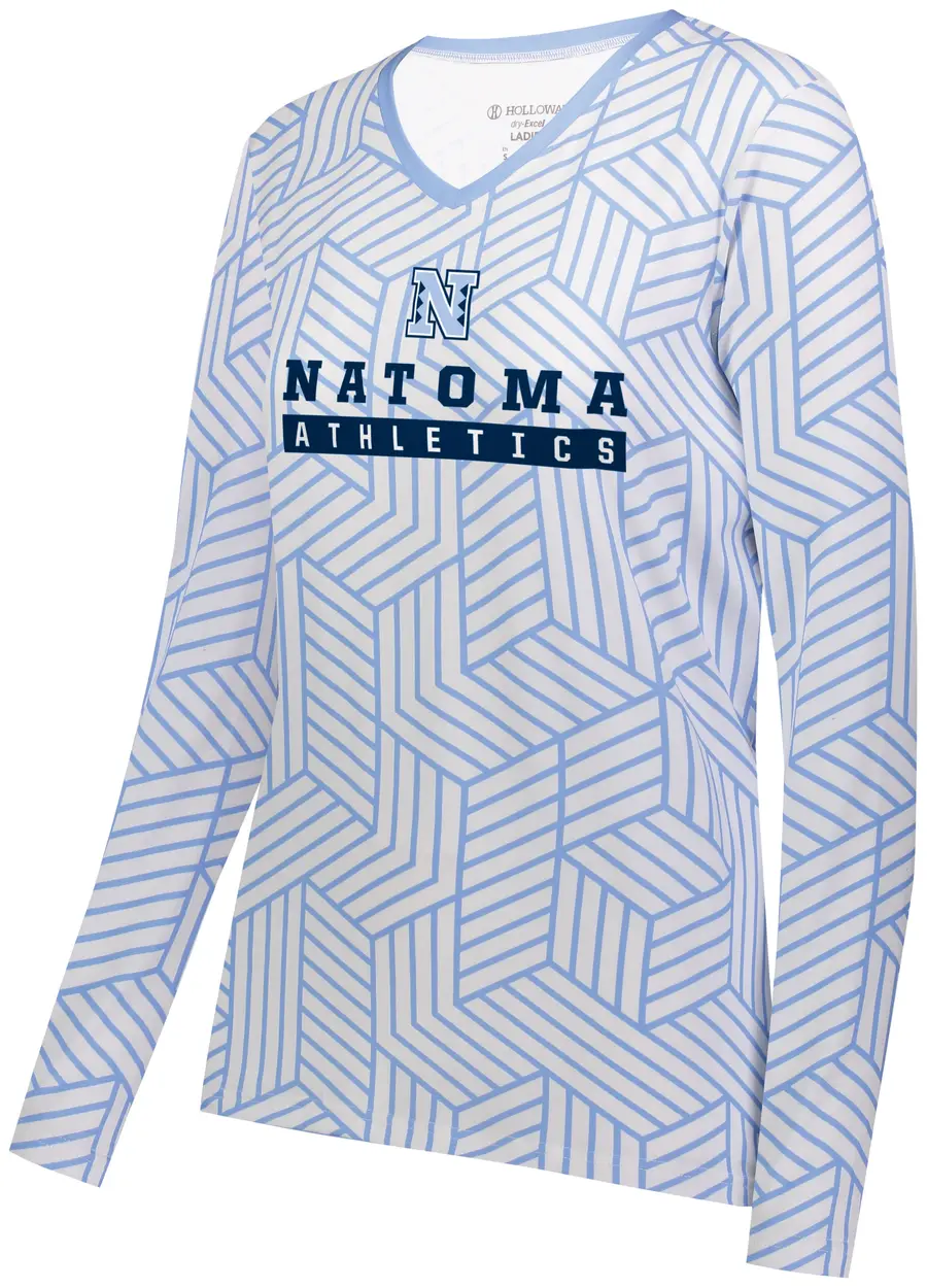 Holloway Ladies FreeStyle Sublimated Cotton-Touch Poly Long Sleeve Tee in Design 01 Color