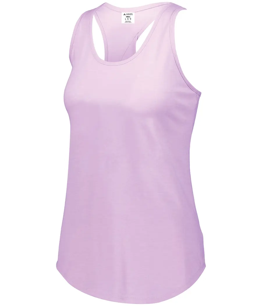 Augusta Girls Lux Tri-Blend Tank in Light Lavender Heather