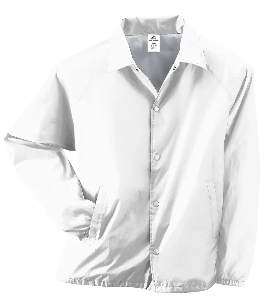 Augusta Nylon Coach's Jacket/Lined in White