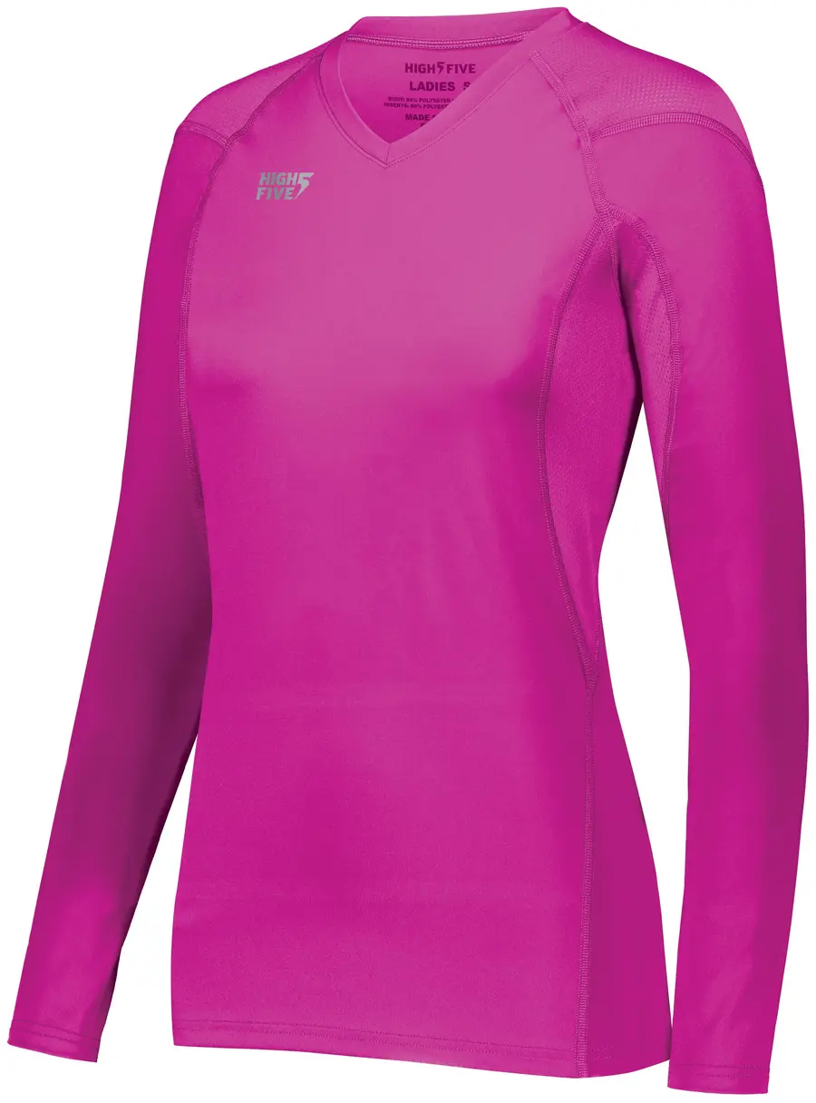 High Five Girls TruHit Long Sleeve Jersey in Scarlet