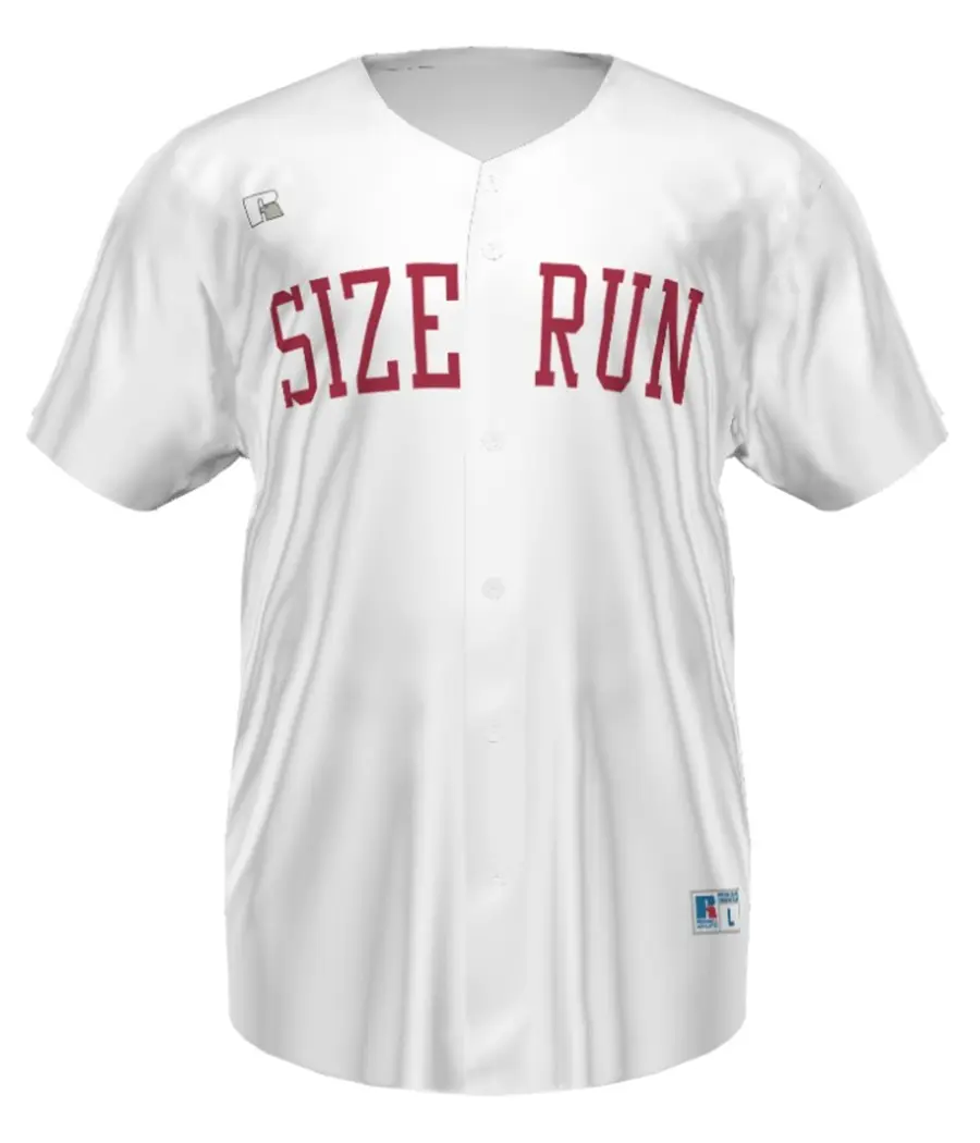 Russell Youth FreeStyle Sublimated Faux Full-Button Baseball Jersey in White