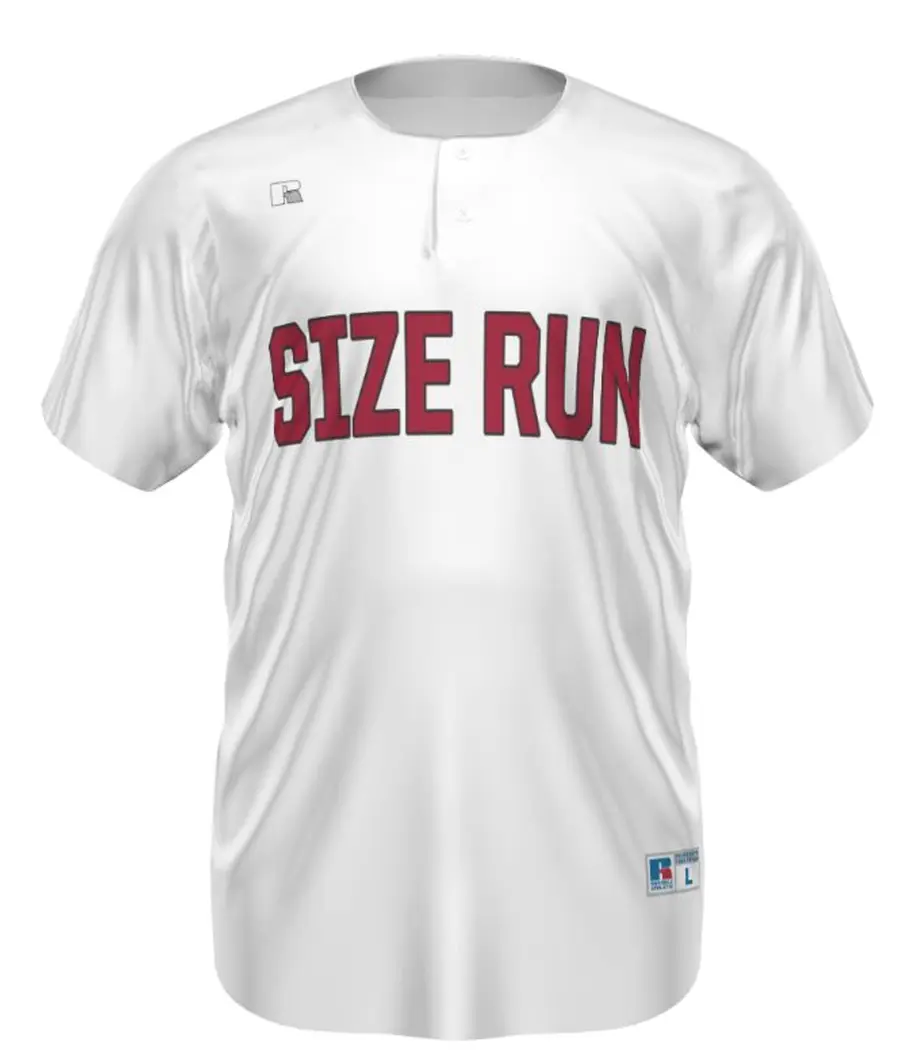 Russell FreeStyle Sublimated Two-Button Baseball Jersey in White