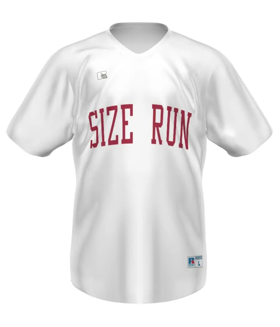 Russell FreeStyle Sublimated V-Neck Baseball Jersey in White