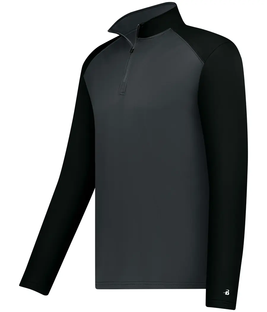Badger Sport Ultimate Softlock 1/4 ZIP Pullover in Graphite/Black