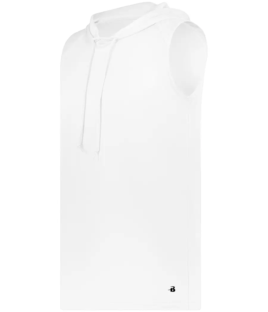 Badger Sport B-Core Sleeveless Hoodie in White