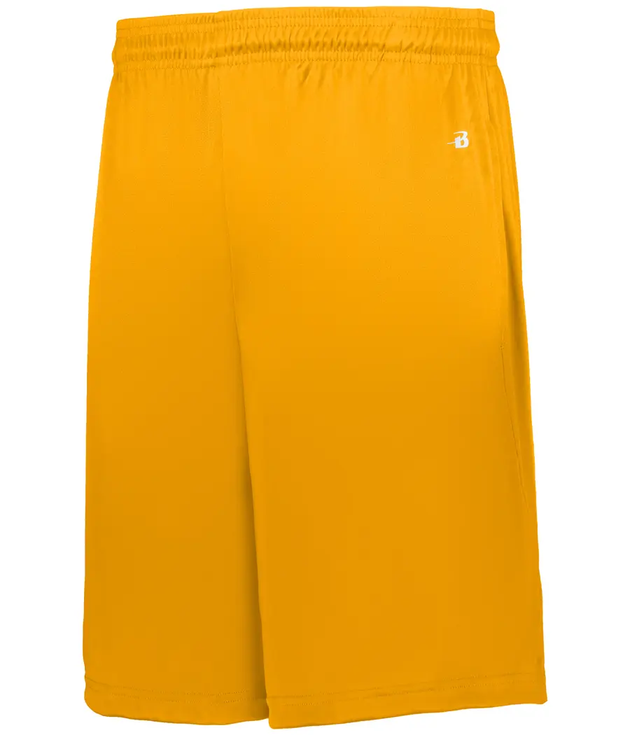 Badger Sport Youth Pocketed Shorts in Gold