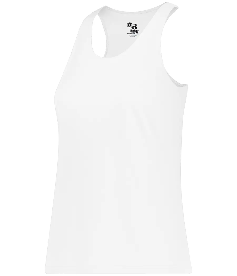 Badger Sport Ladies B-Core Racerback Tank in White