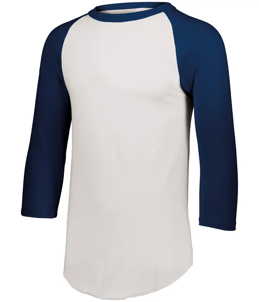 Augusta Toddler Baseball 3/4 Sleeve Tee 2.0 in White/Navy