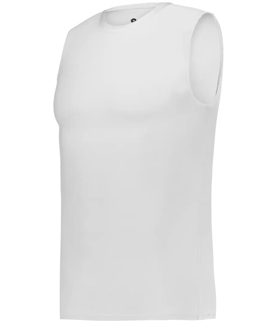 Badger Sport PRO Compression Sleeveless Crew in White