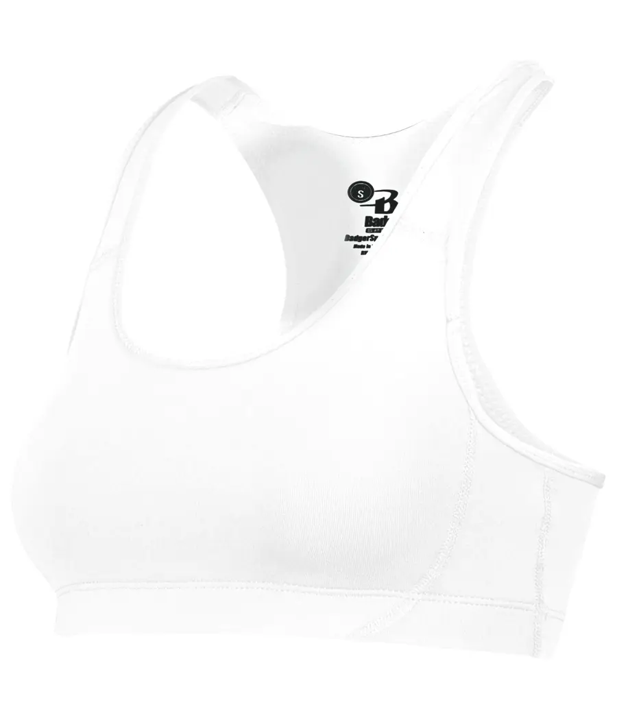 Badger Sport Girls B-Sport BRA in White