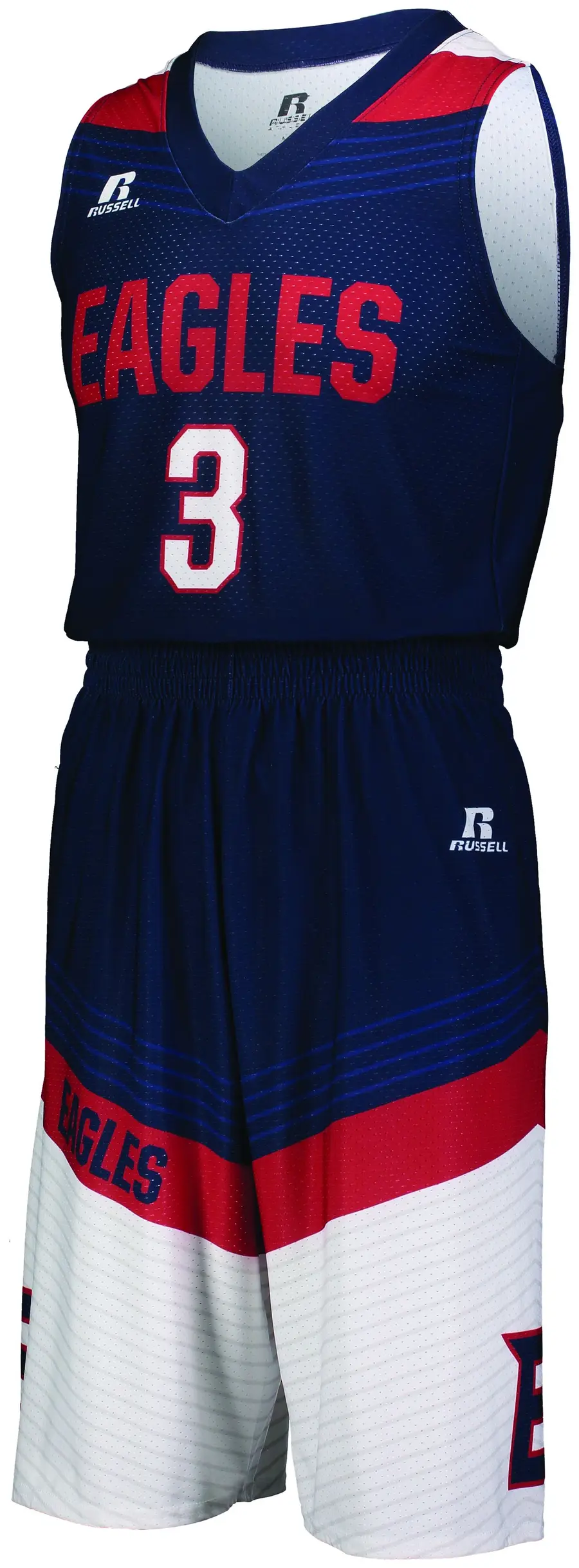 Russell FreeStyle Sublimated Dynaspeed Basketball Shorts in White
