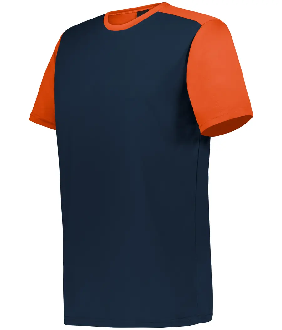 Alleson Athletic Crew Neck Baseball Jersey in Navy/Bt. Orange