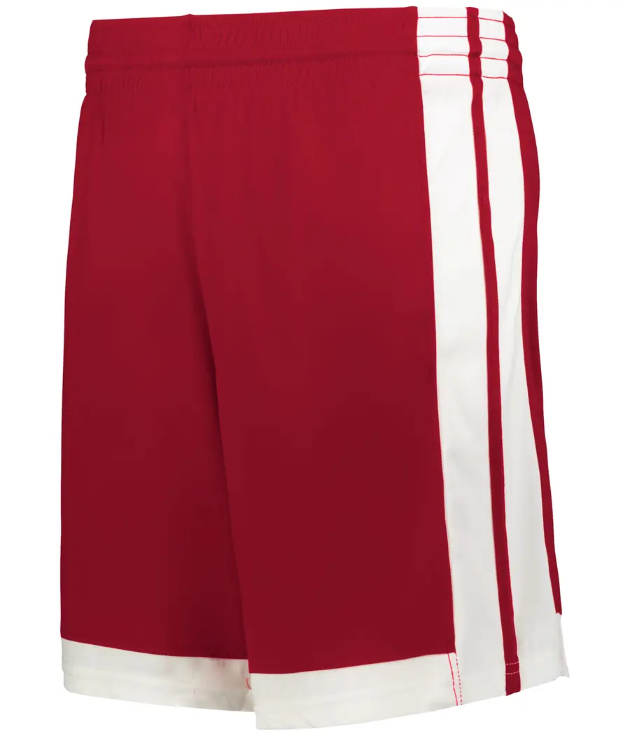 Alleson Athletic SINGLE-PLY 7" BASKETBALL SHORTS in Red/White