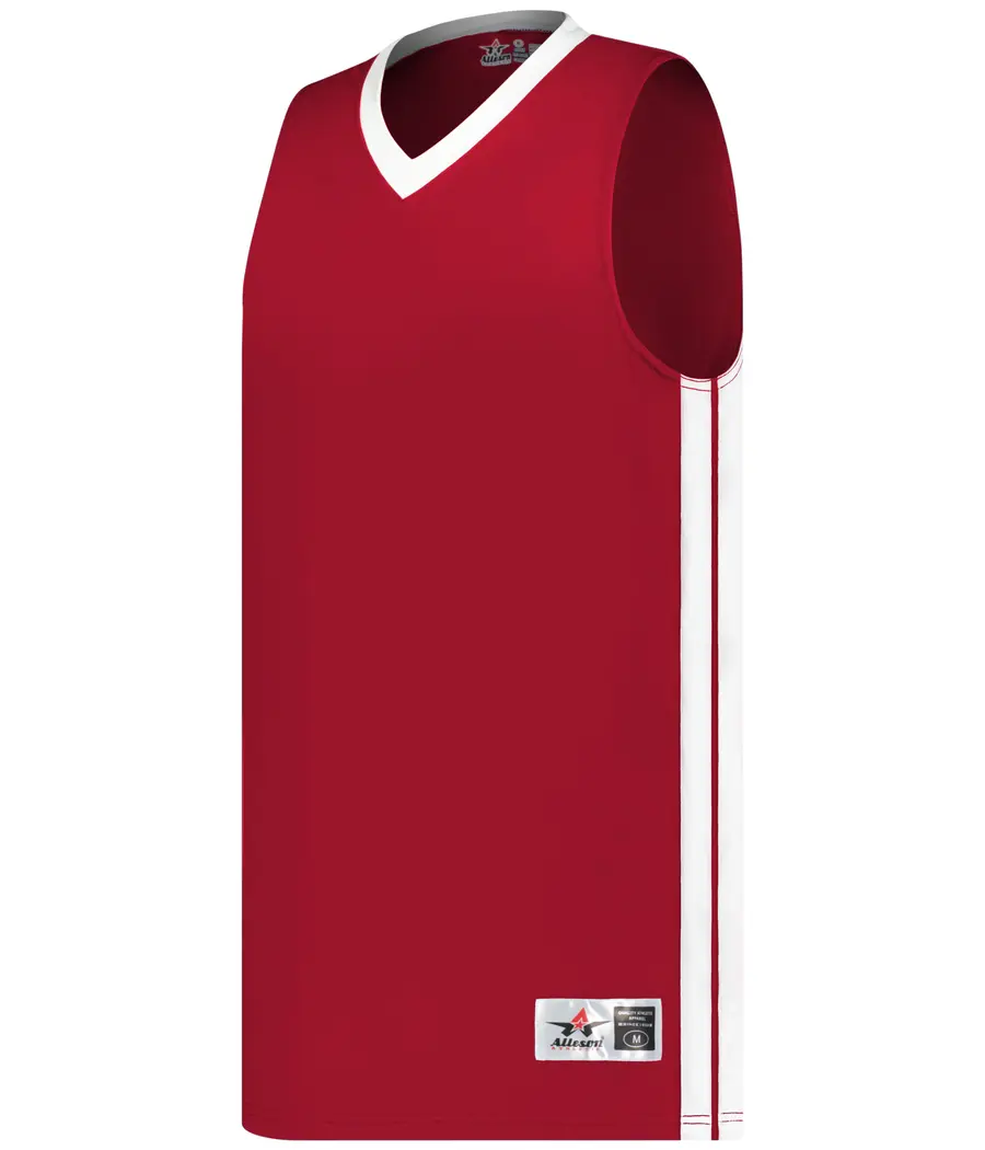 Alleson Athletic Single-PLY Basketball Jersey in Red/White