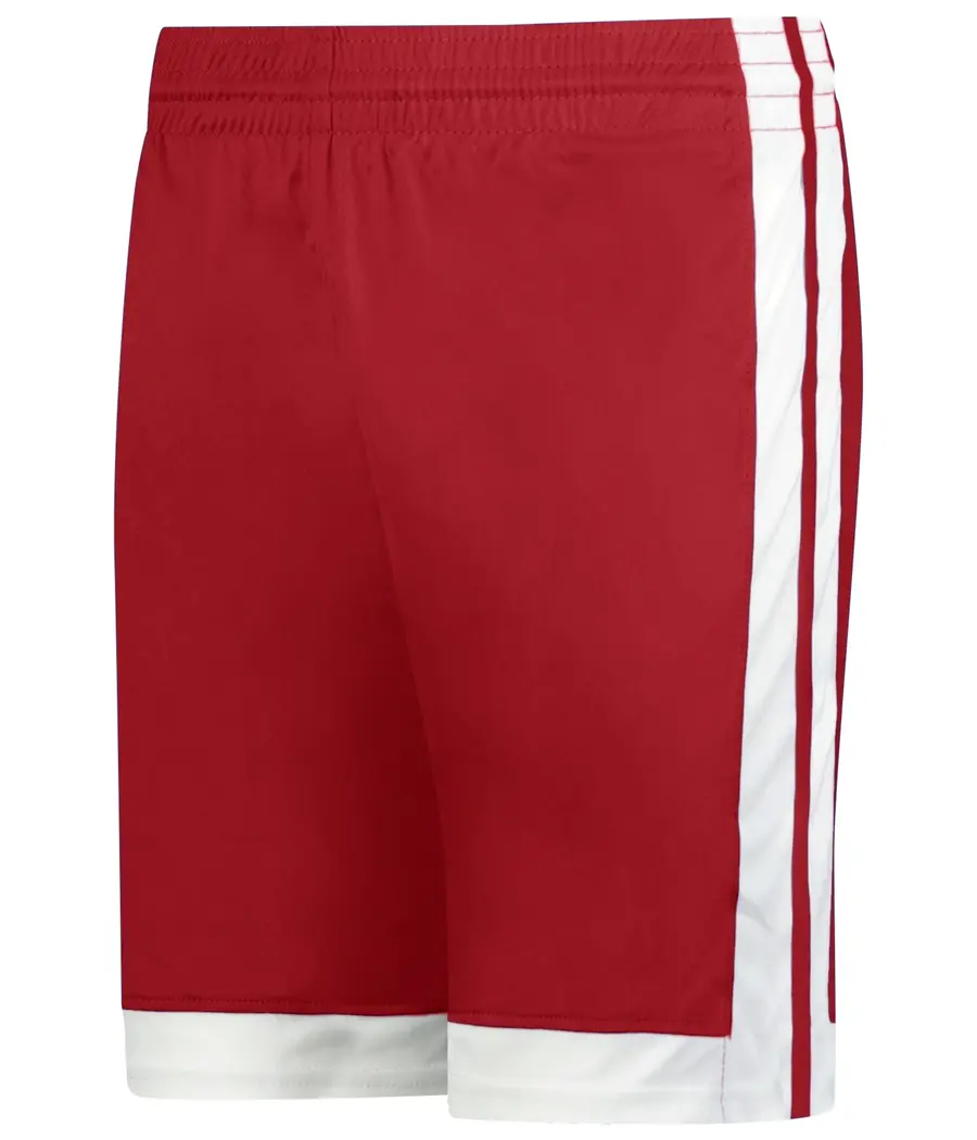 Alleson Athletic Ladies Single-PLY Basketball Shorts in Red/White