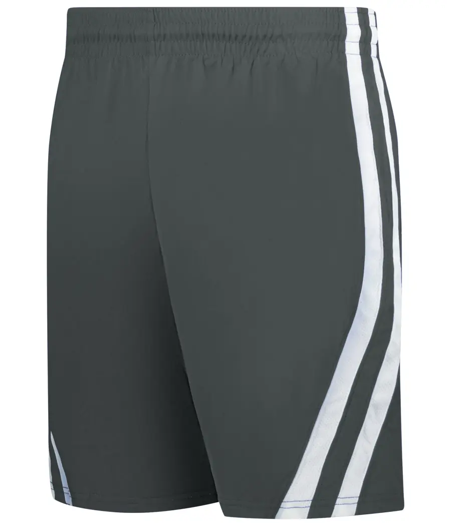 Alleson Athletic Youth Single-PLY Basketball Shorts in Graphite/White