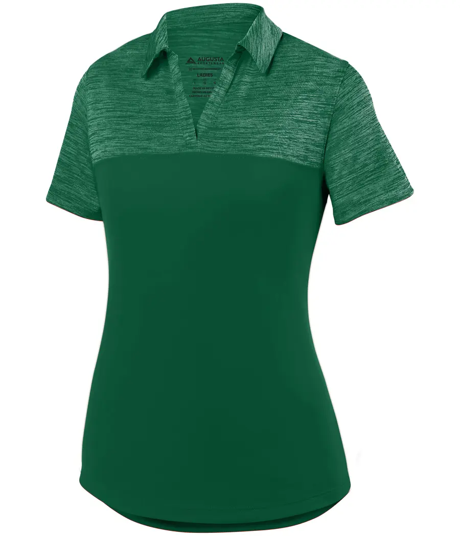 Augusta Ladies Shadow Tonal Heather Polo in Dark Green