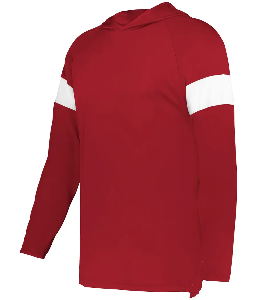 Alleson Athletic Youth Contender Long Sleeve Hoodie in Red/White