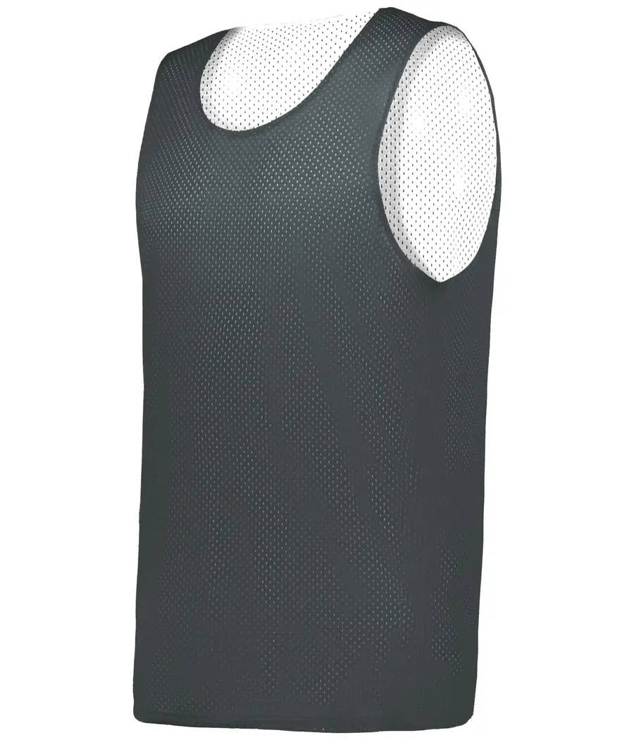 C2 Mesh Reversible Basketball Jersey in Graphite/White