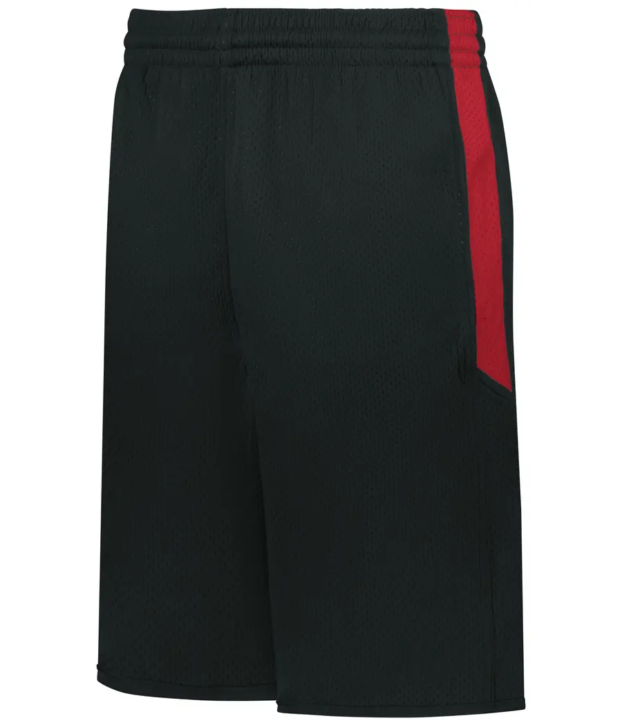 Alleson Athletic Single-PLY Reversible Basketball Shorts in Black/Red