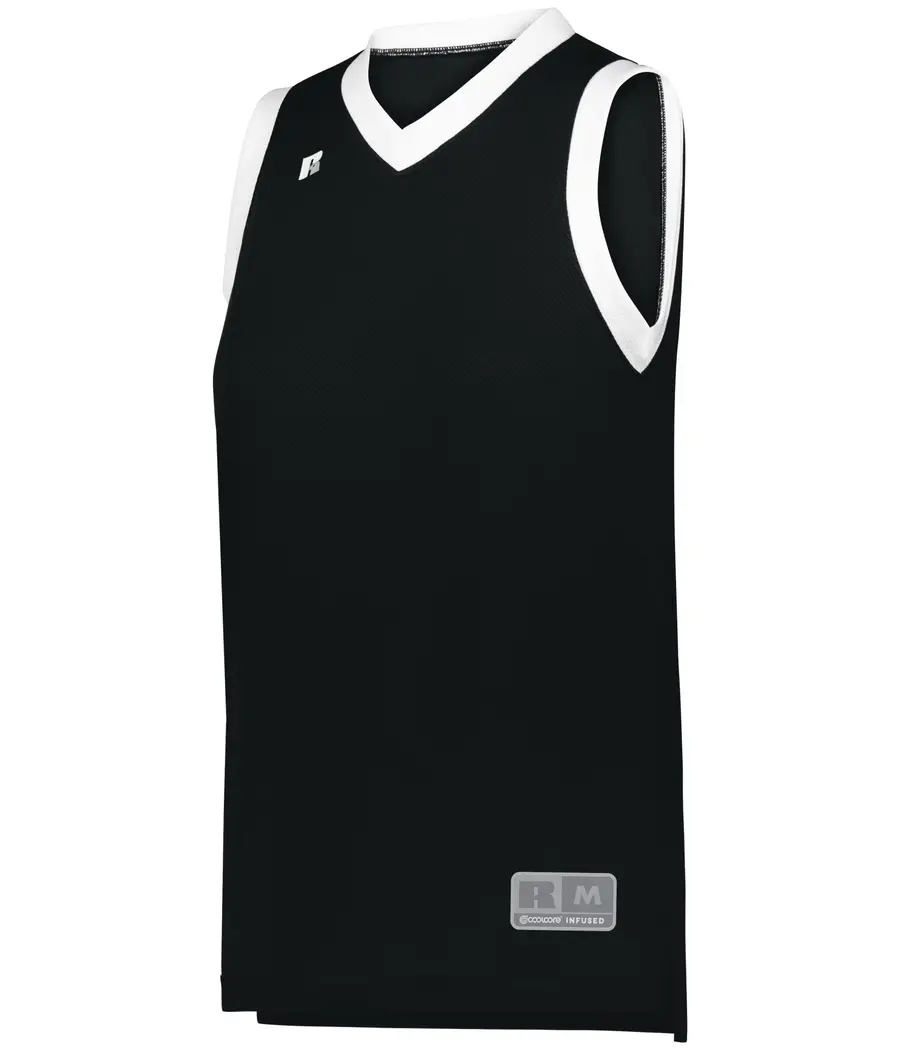 Russell Ladies Elite Basketball Jersey Powered BY Coolcore in Black/White