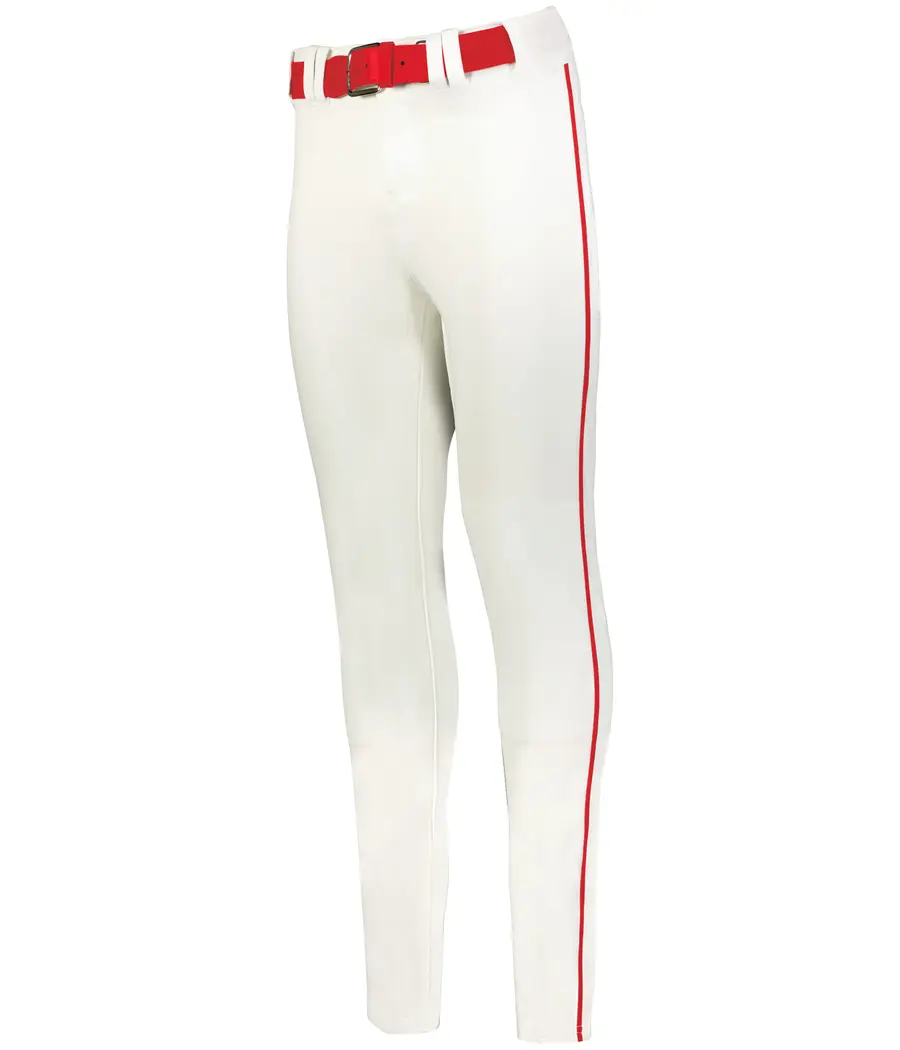 Alleson Athletic Crush Tapered Baseball Pant With Braid in White/Red