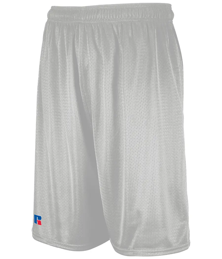 Russell Dri-Power Mesh Shorts in Grid Iron Silver