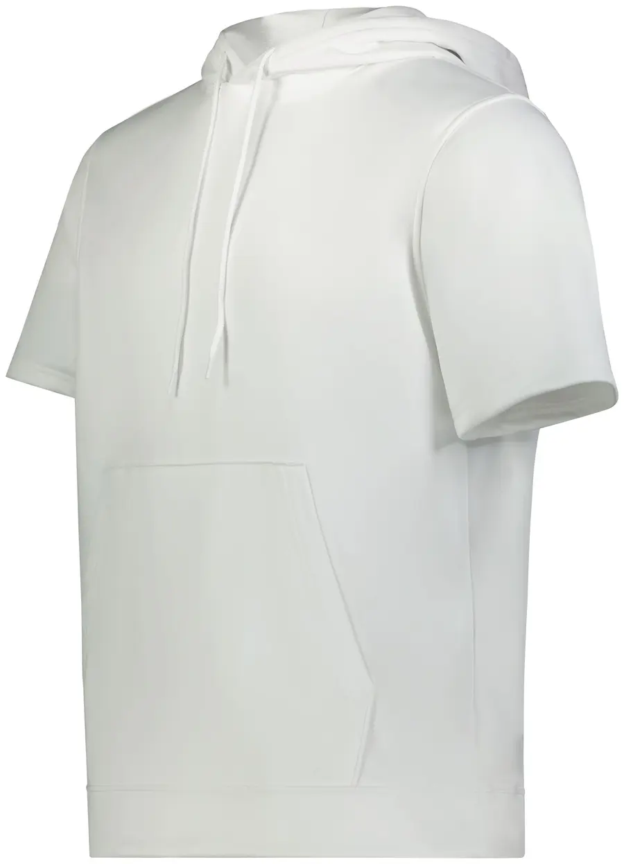 Augusta Wicking Fleece Short Sleeve Hoodie in White