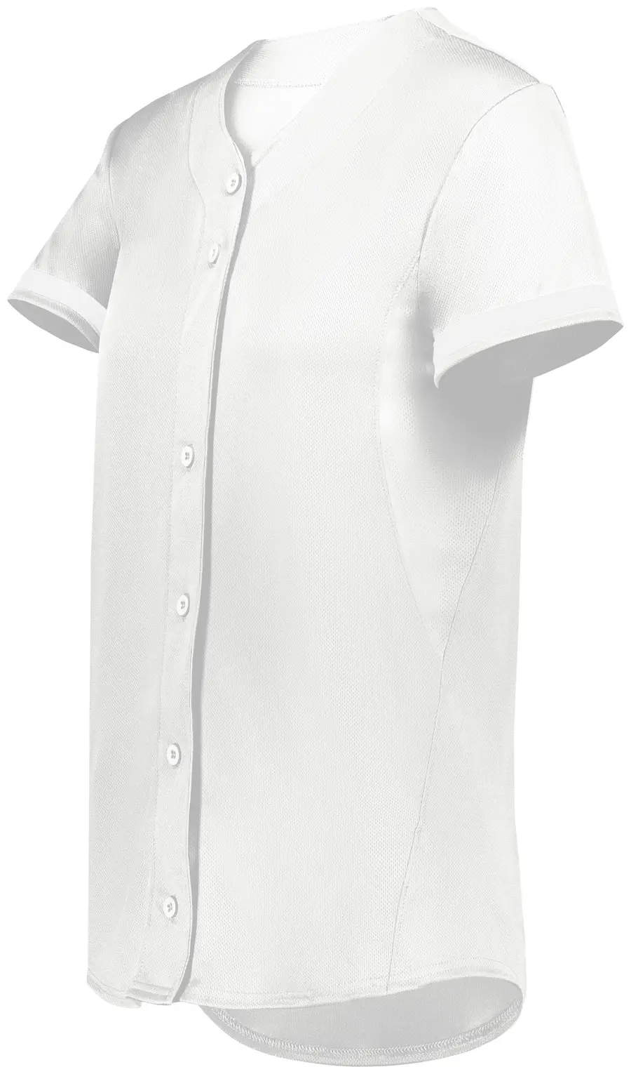 Augusta Ladies Cutter+ Full Button Softball Jersey in White