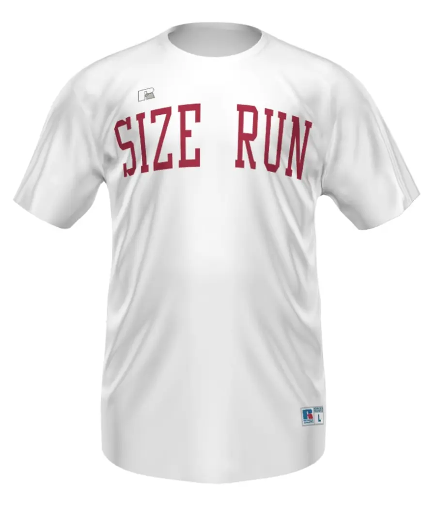 Russell Youth FreeStyle Sublimated Crew Neck Baseball Jersey in White
