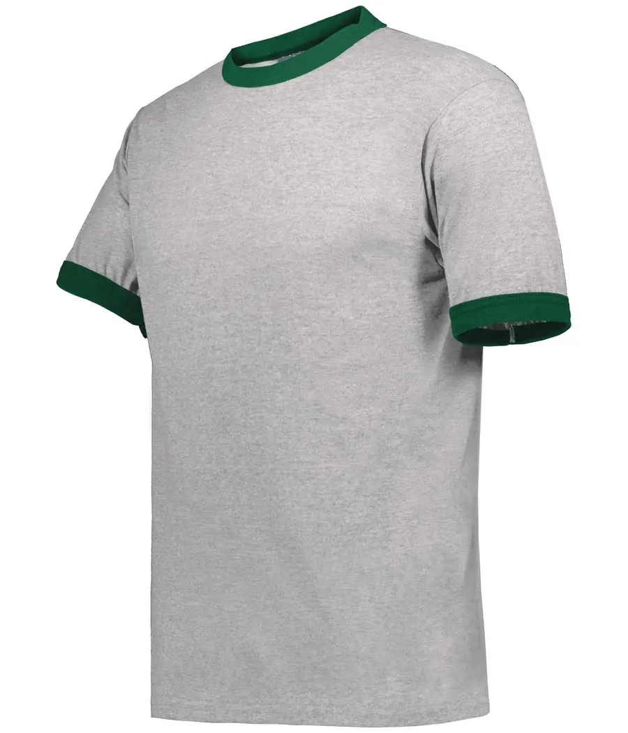 Augusta Ringer T-Shirt in Athletic Heather/Dark Green