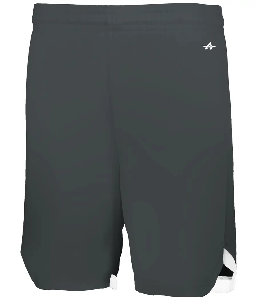 Alleson Athletic Youth ON THE Rise Basketball Shorts in Graphite/White
