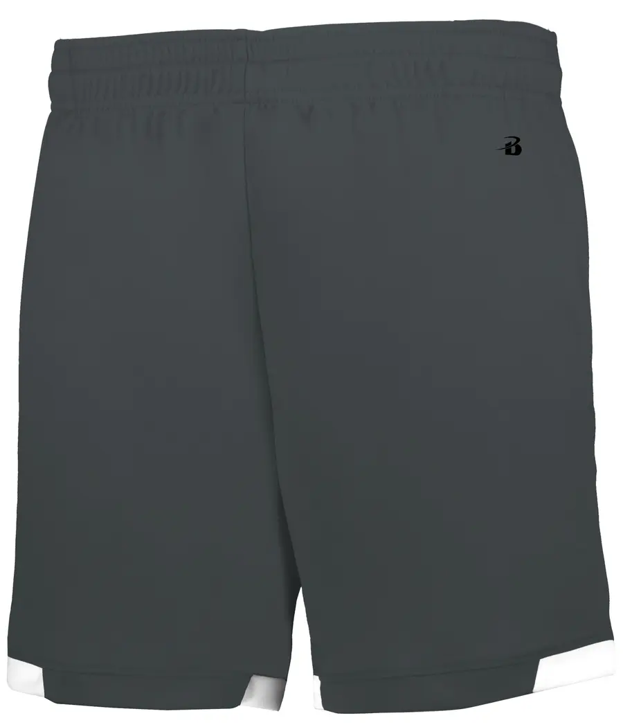 Badger Sport ON THE Rise Shorts With Pockets in Graphite/White