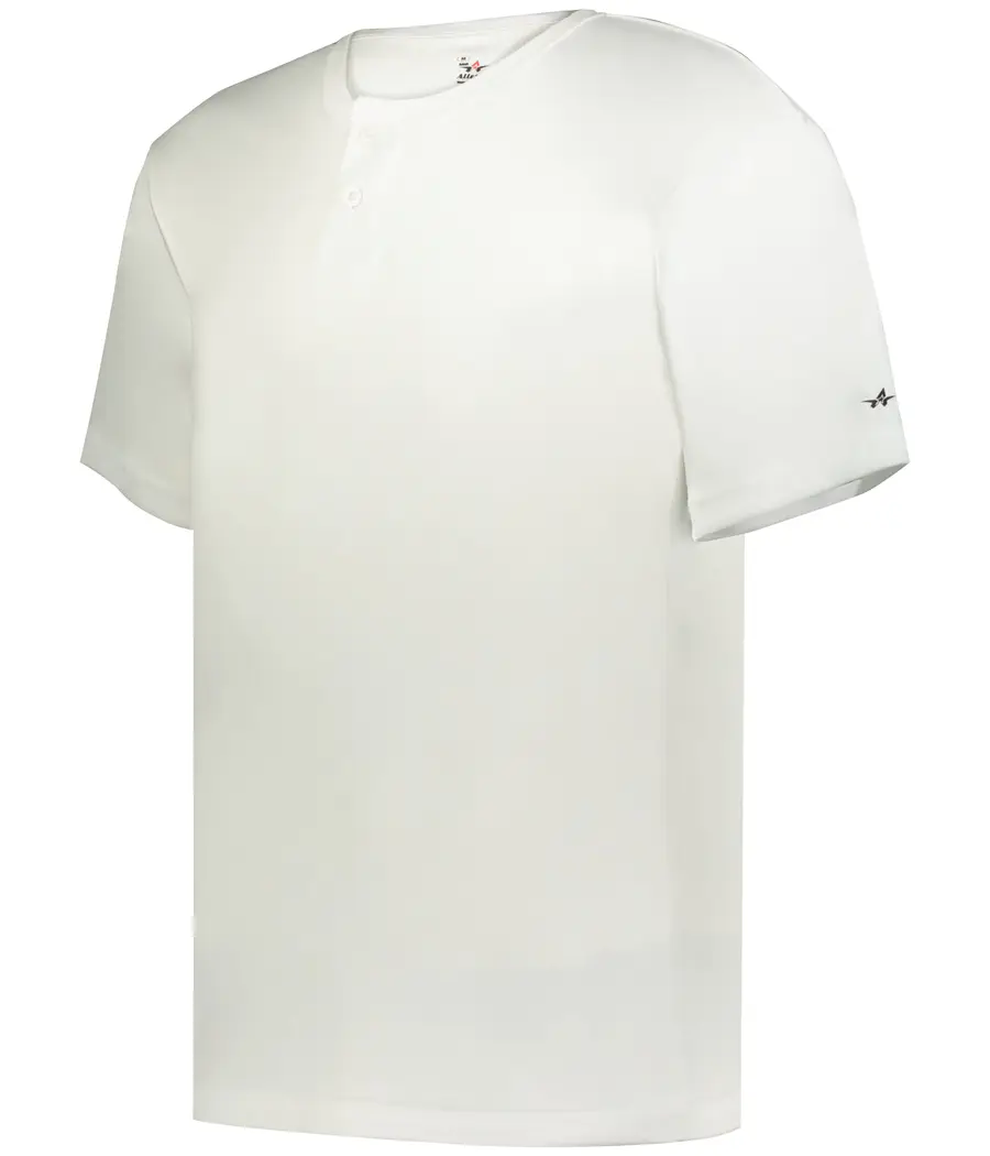 Alleson Athletic Youth B-Core TWO-Button Baseball Jersey in White
