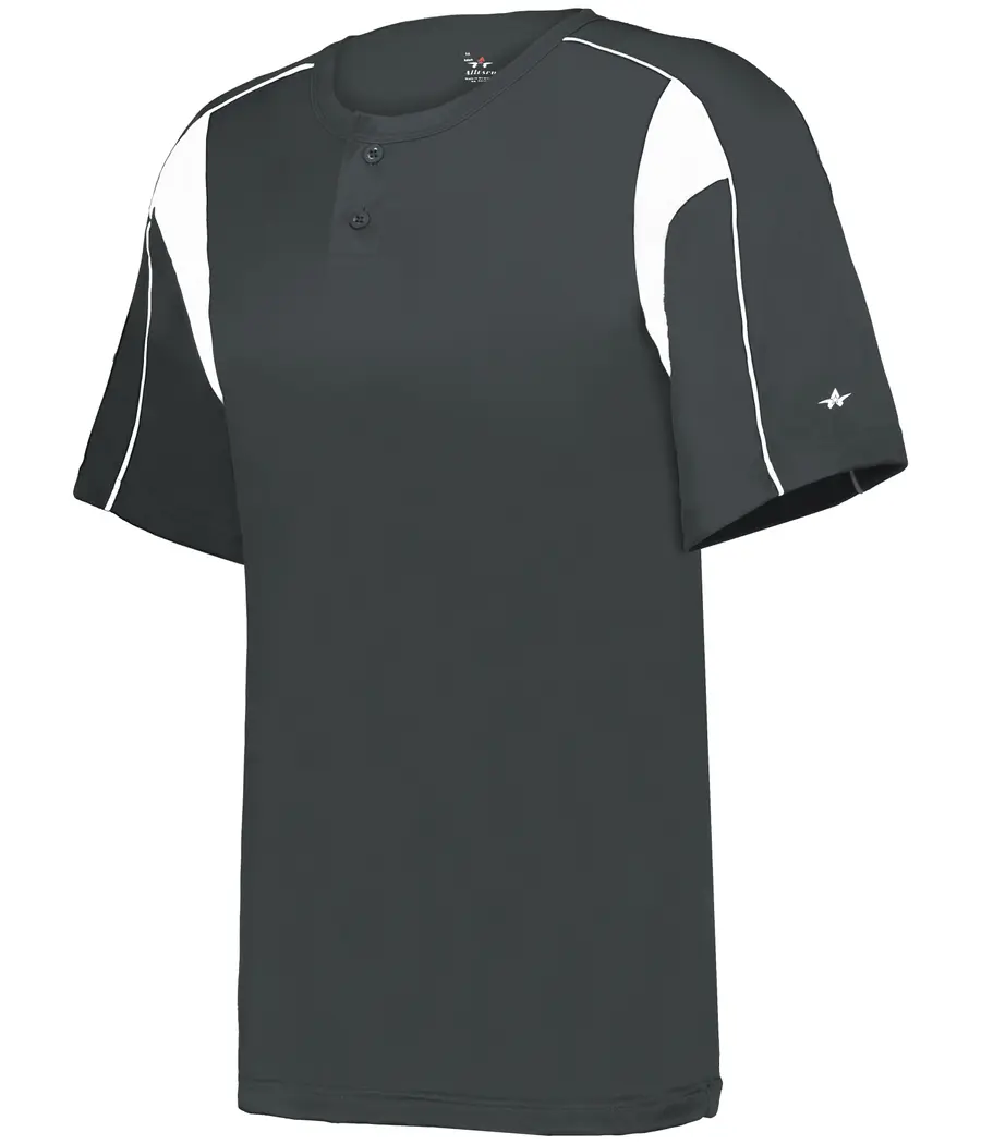 Alleson Athletic PRO Placket Baseball Jersey in Graphite/White