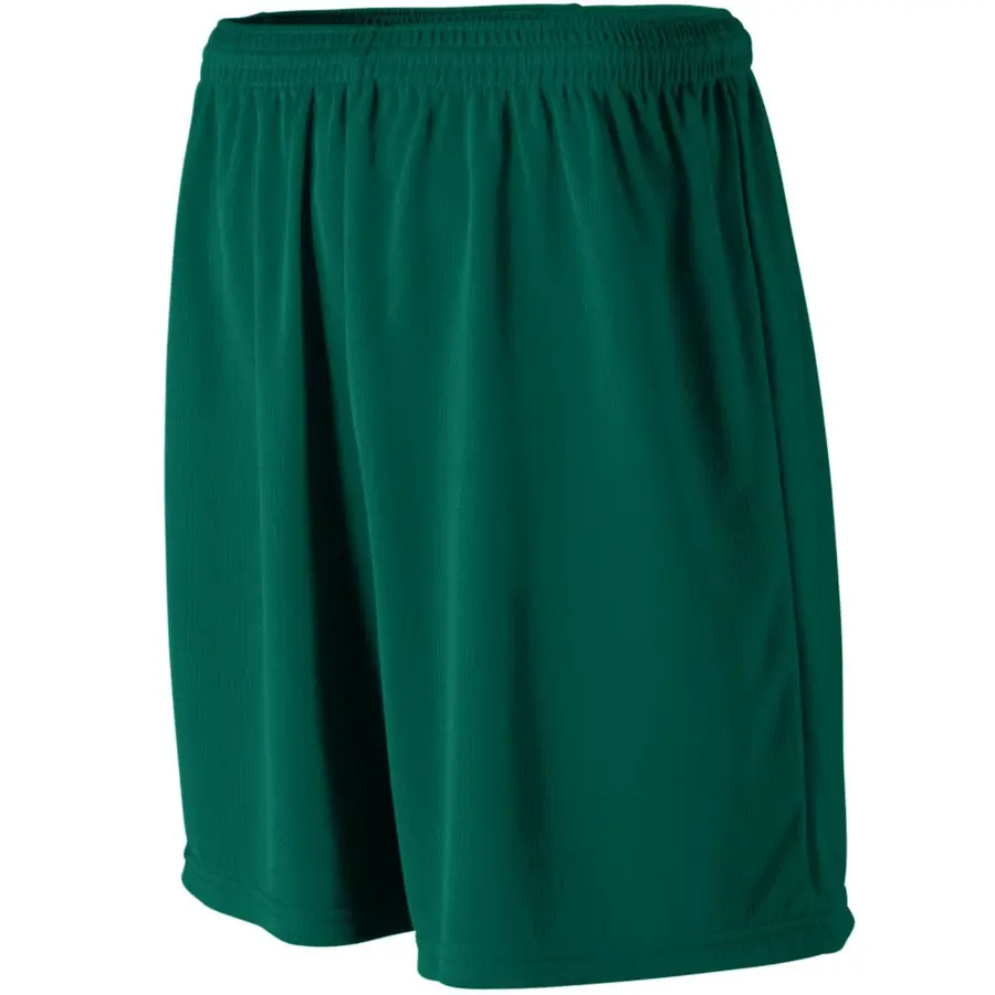 Augusta Youth Wicking Mesh Athletic Shorts in Dark Green