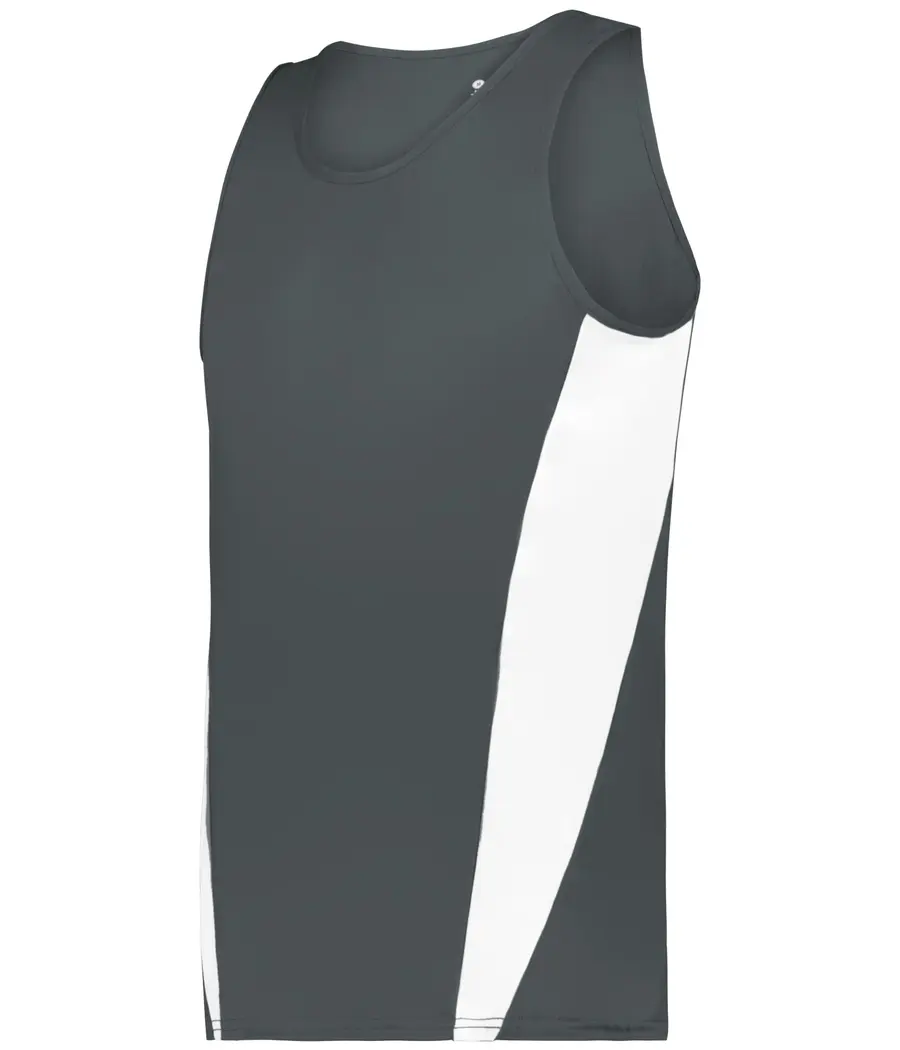 Alleson Athletic Stride Singlet in Graphite/White