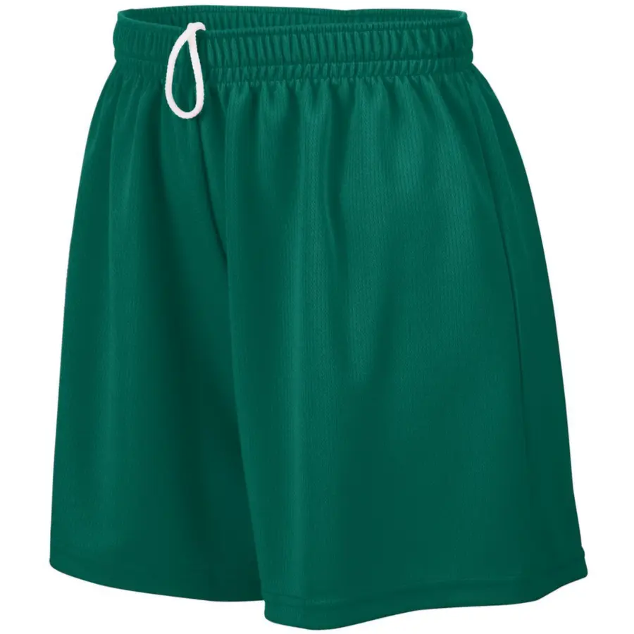 Augusta Ladies Wicking Mesh Shorts in Dark Green