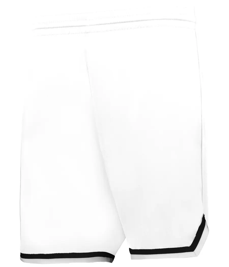 Alleson Athletic Retro Basketball Shorts in White/Black/White