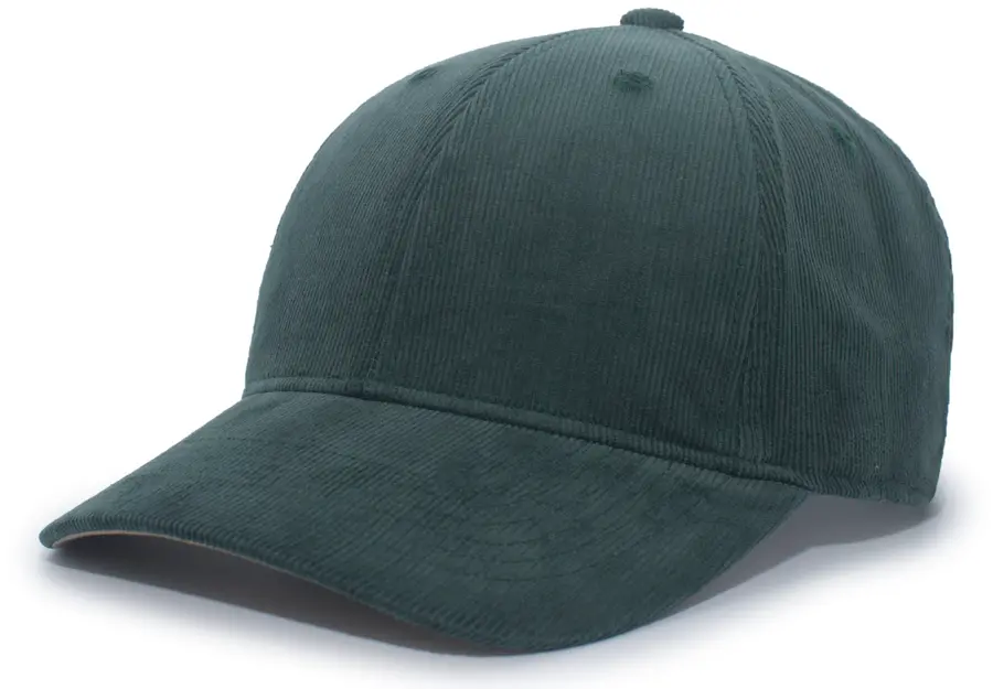 Pacific Headwear Hybrid Corduroy Dad Cap in Dark Green