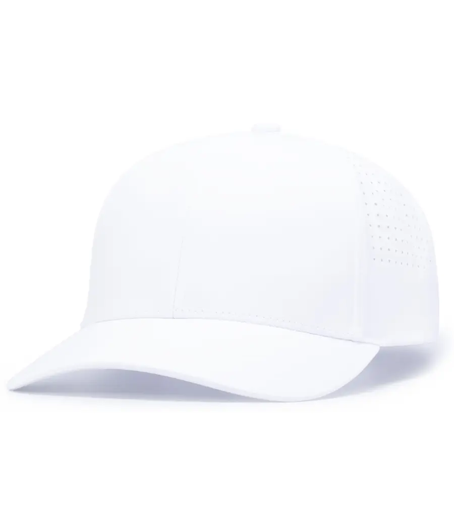 Pacific Headwear Weekender Lightweight Perforated Snapback CAP in White