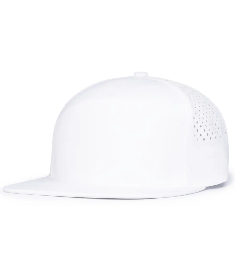 Pacific Headwear Weekender Perforated 6-Panel Arch CAP in White