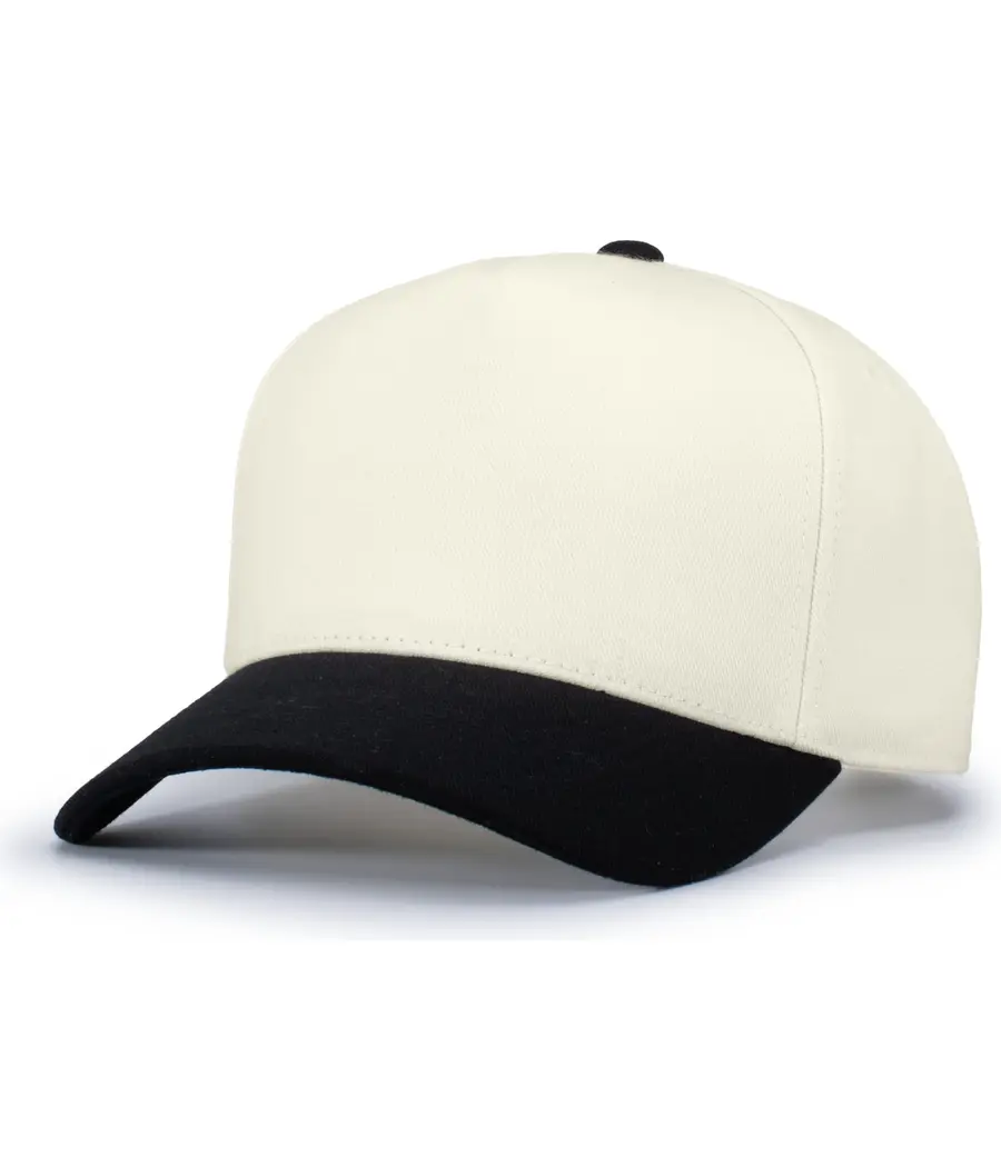 Pacific Headwear Heritage 5-Panel Snapback CAP in Vintage White/Black