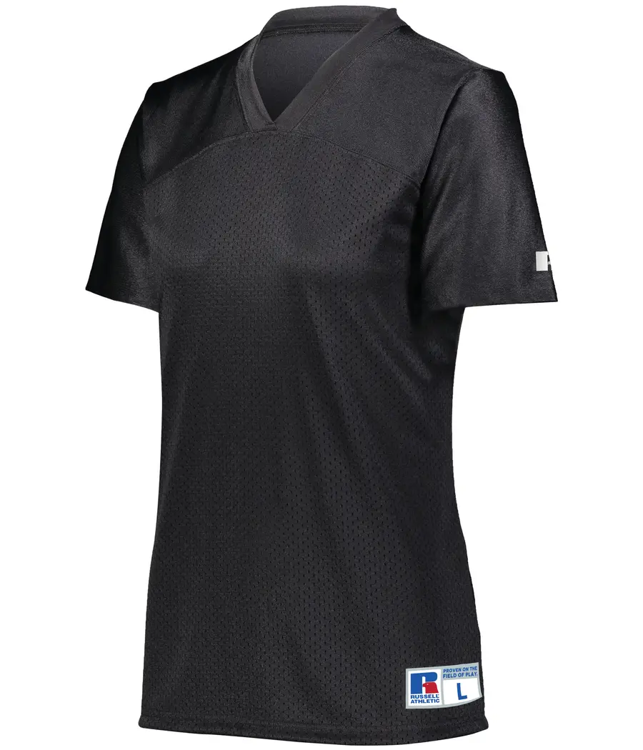 Russell Ladies Solid Flag Football Jersey in Black