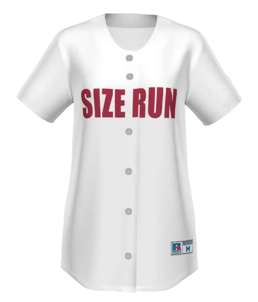Russell Ladies Freestyle Sublimated Full-Button Softball Jersey in Sub Deco Size Run